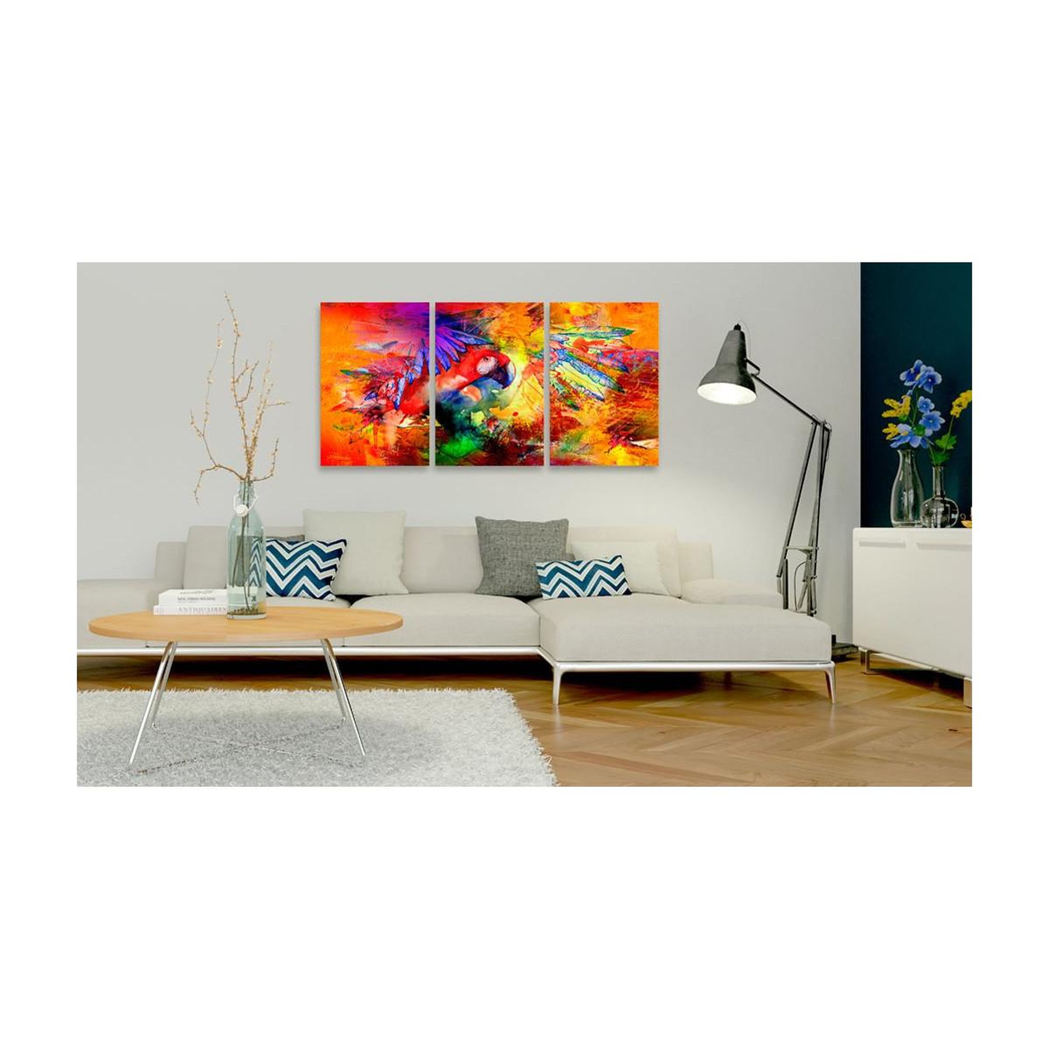 Voir la diapositive 2 : Paris Prix Tableau imprimé  colourful parrot