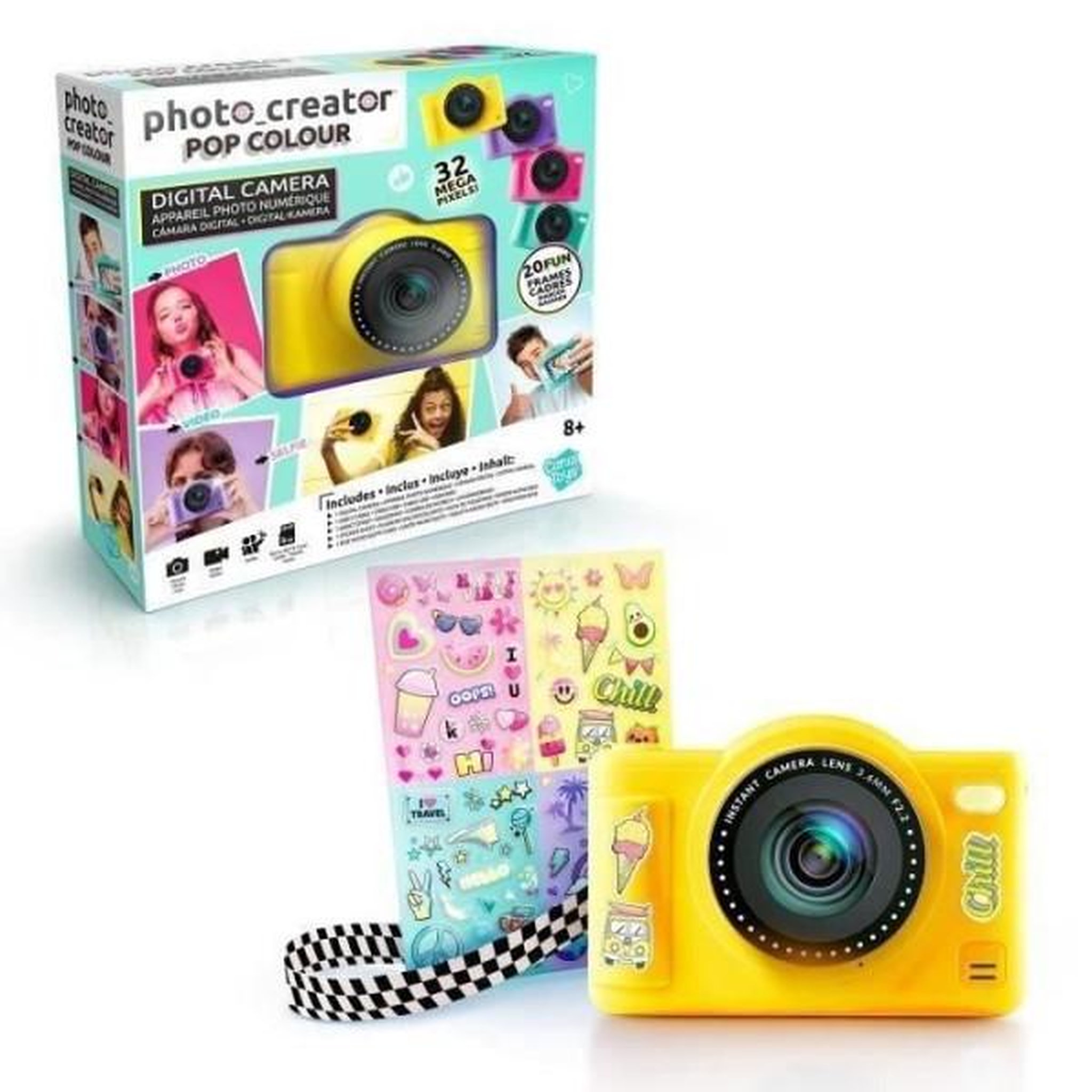 Canal Toys Canal toys - photo creator -appareil photo numérique pop couleur jaune- avec carte sd 8go incluse - clk 040