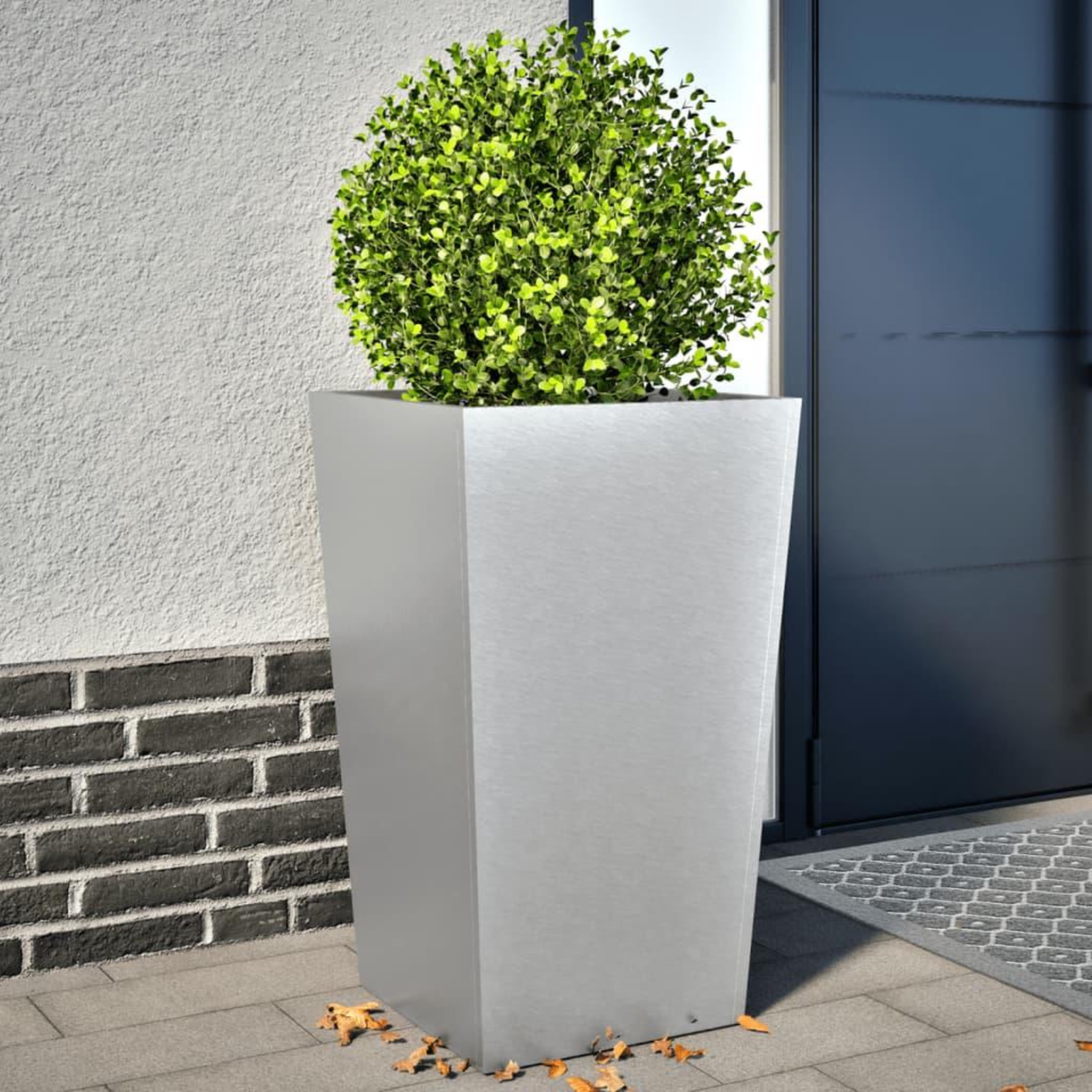 VIDAXL Jardinieres 2 pcs 45x45x75 cm acier galvanise