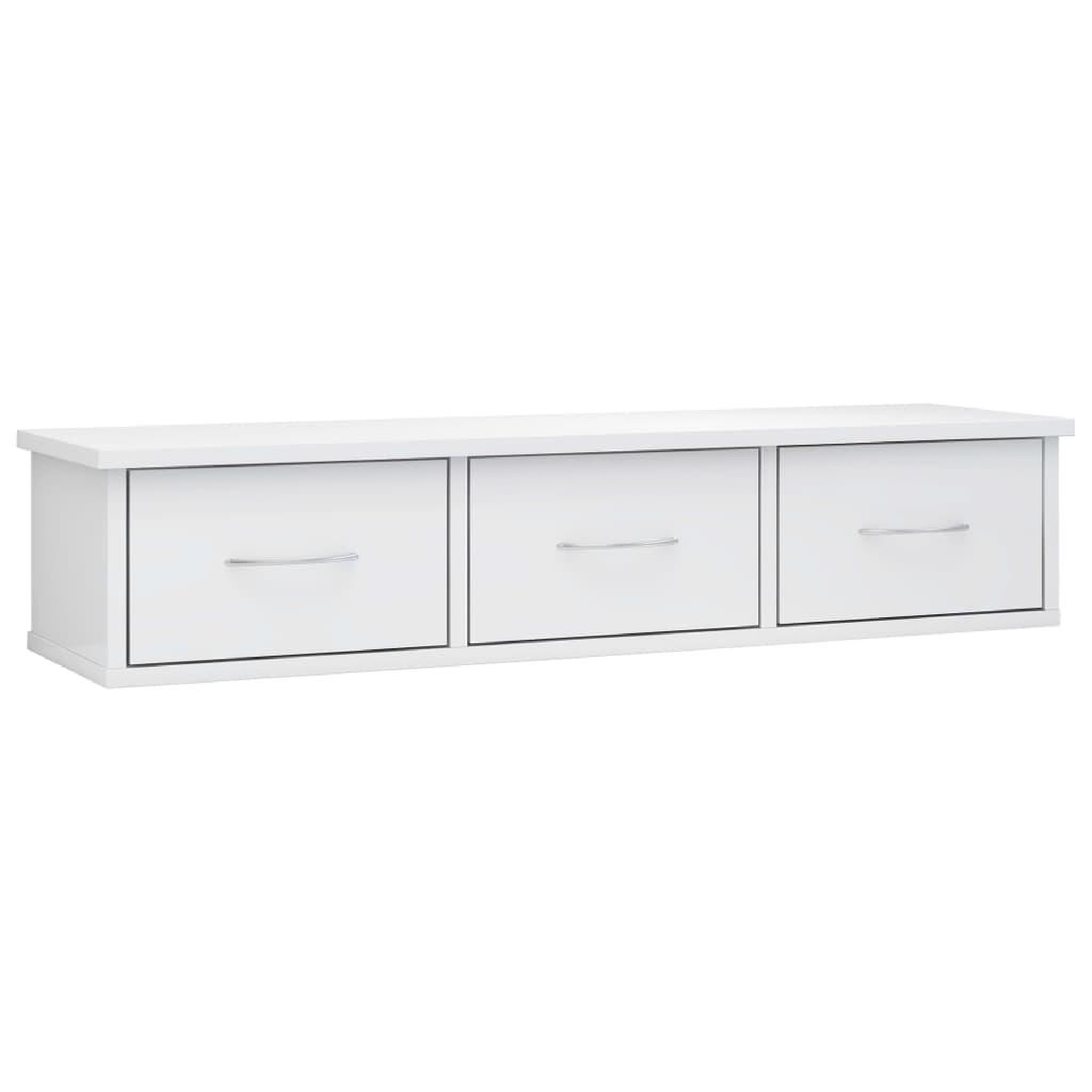 Voir la diapositive 2 : VIDAXL Etagere murale avec tiroirs Blanc brillant Bois d'ingenierie