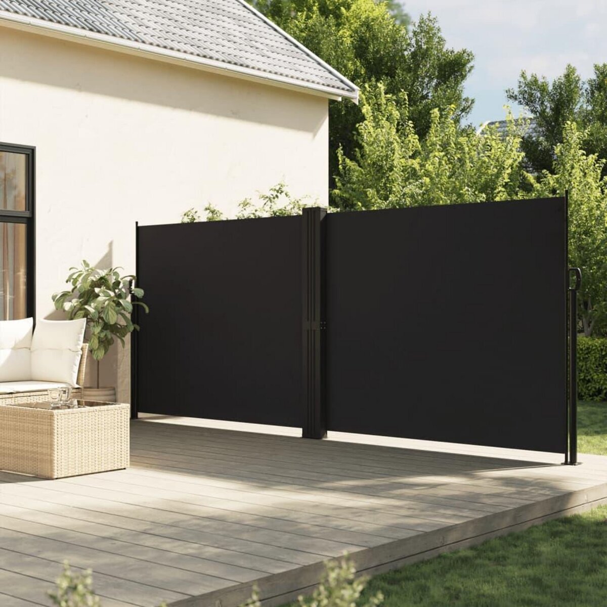 VIDAXL Auvent lateral retractable noir 180x600 cm