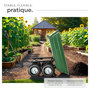 Voir la diapositive 4 : tectake Chariot de jardin et de transport inclinable vert