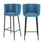 Voir la diapositive 1 : Rendez vous déco Lot de 2 chaises de bar en velours bleu 75 cm-Rosy