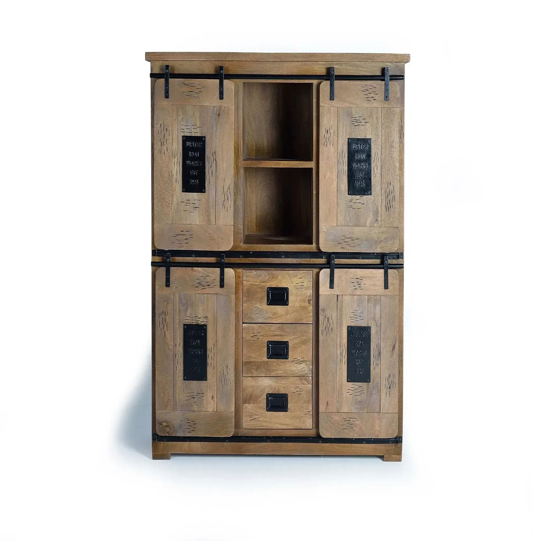 GINER Y COLOMER SL Vaisselier en bois de manguier 150 cm style industriel