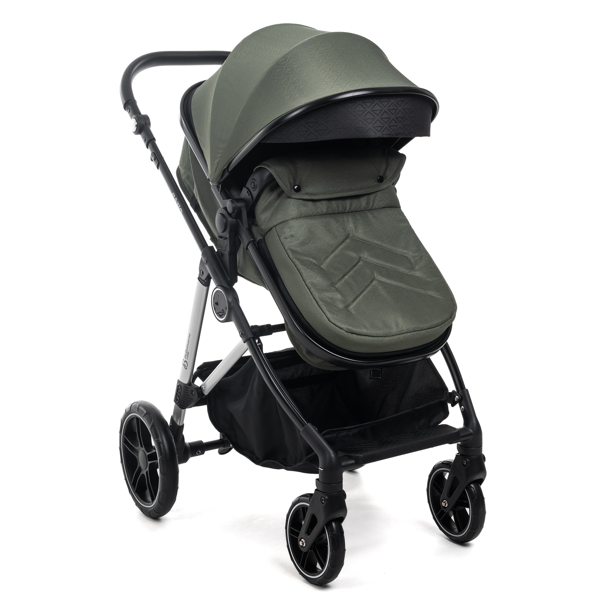 Voir la diapositive 3 : BEBELISSIMO Poussette combinée trio 3 en 1 - siège auto 0+ CAVO – nacelle – dès la naissance – jusqu'à 22kg  - vert