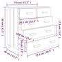 Voir la diapositive 6 : VIDAXL Buffet HAMAR Gris clair 79x40x80 cm Bois massif de pin