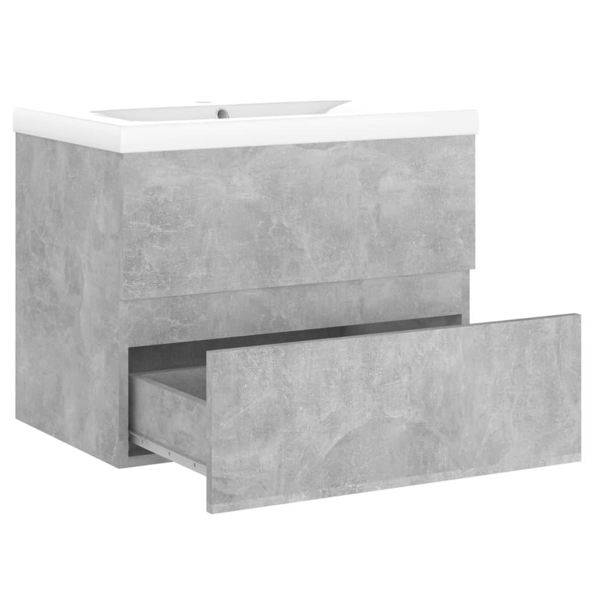 Voir la diapositive 4 : VIDAXL Armoire d'evier avec lavabo integre Gris beton Agglomere