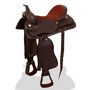 Voir la diapositive 3 : VIDAXL Selle, bridon et col de poitrine Cuir veritable 17 po Marron