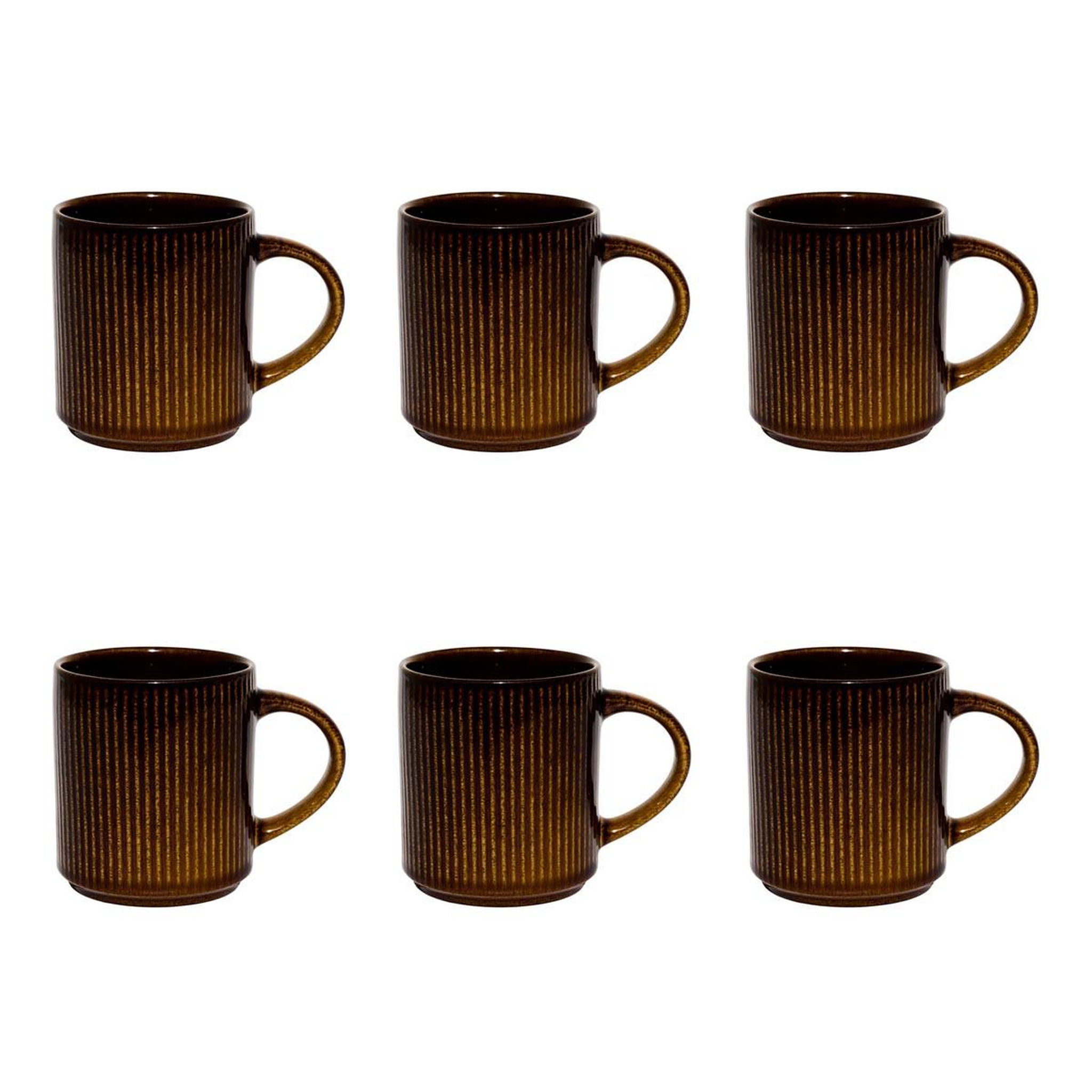 COOK CONCEPT Lot de 6 mugs design  ysia  30cl marron