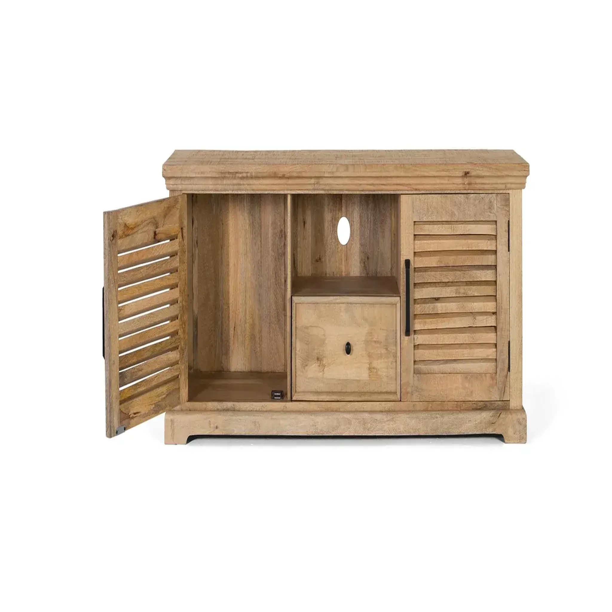 Voir la diapositive 3 : GINER Y COLOMER SL Meuble tv en bois de manguier 170 cm style rustique contemporain