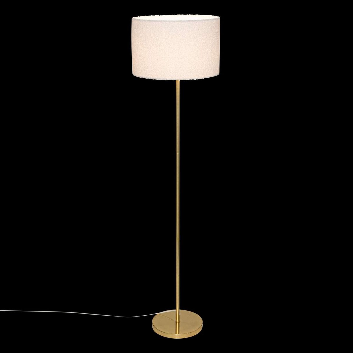 ATMOSPHERA Lampadaire droit en bouclette - H. 150 cm - Or