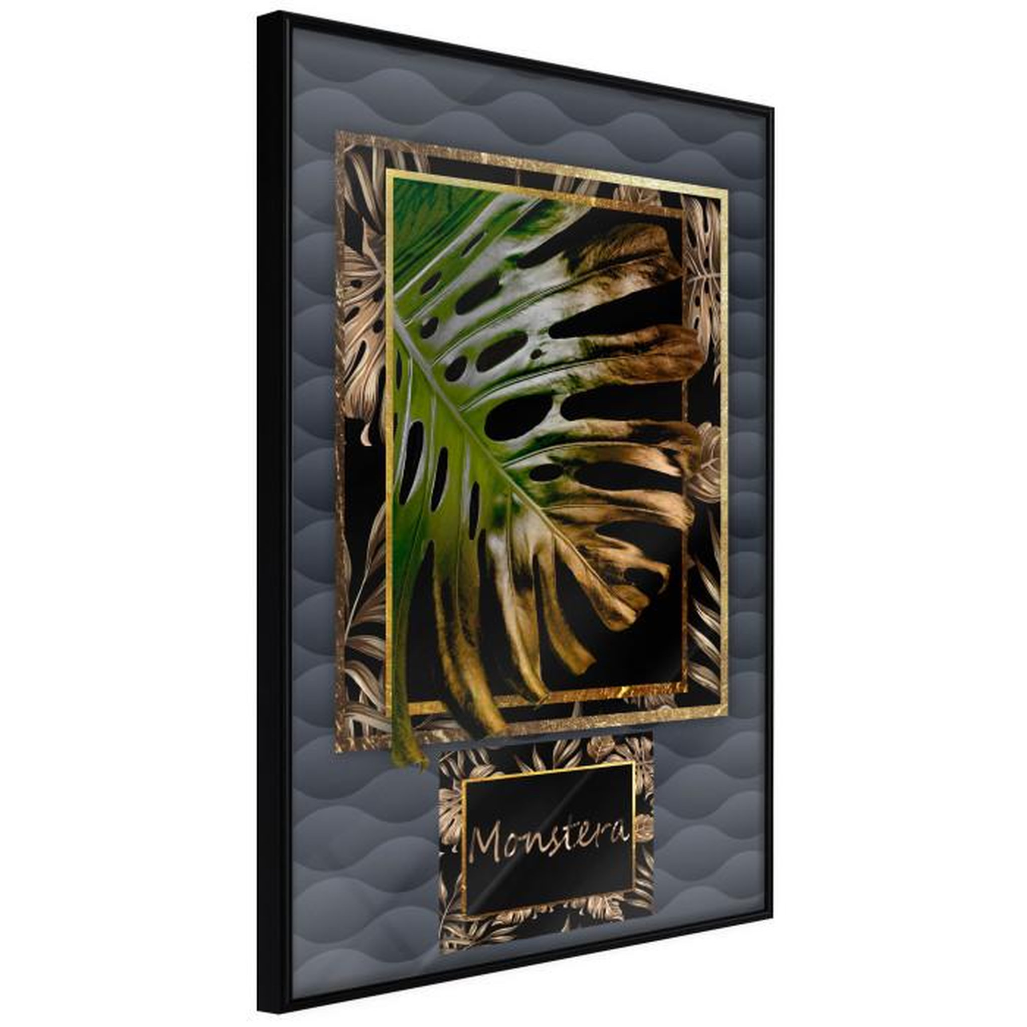Paris Prix Affiche Murale Encadrée  Monstera in the Frame. Coloris disponibles : Jaune, Noir