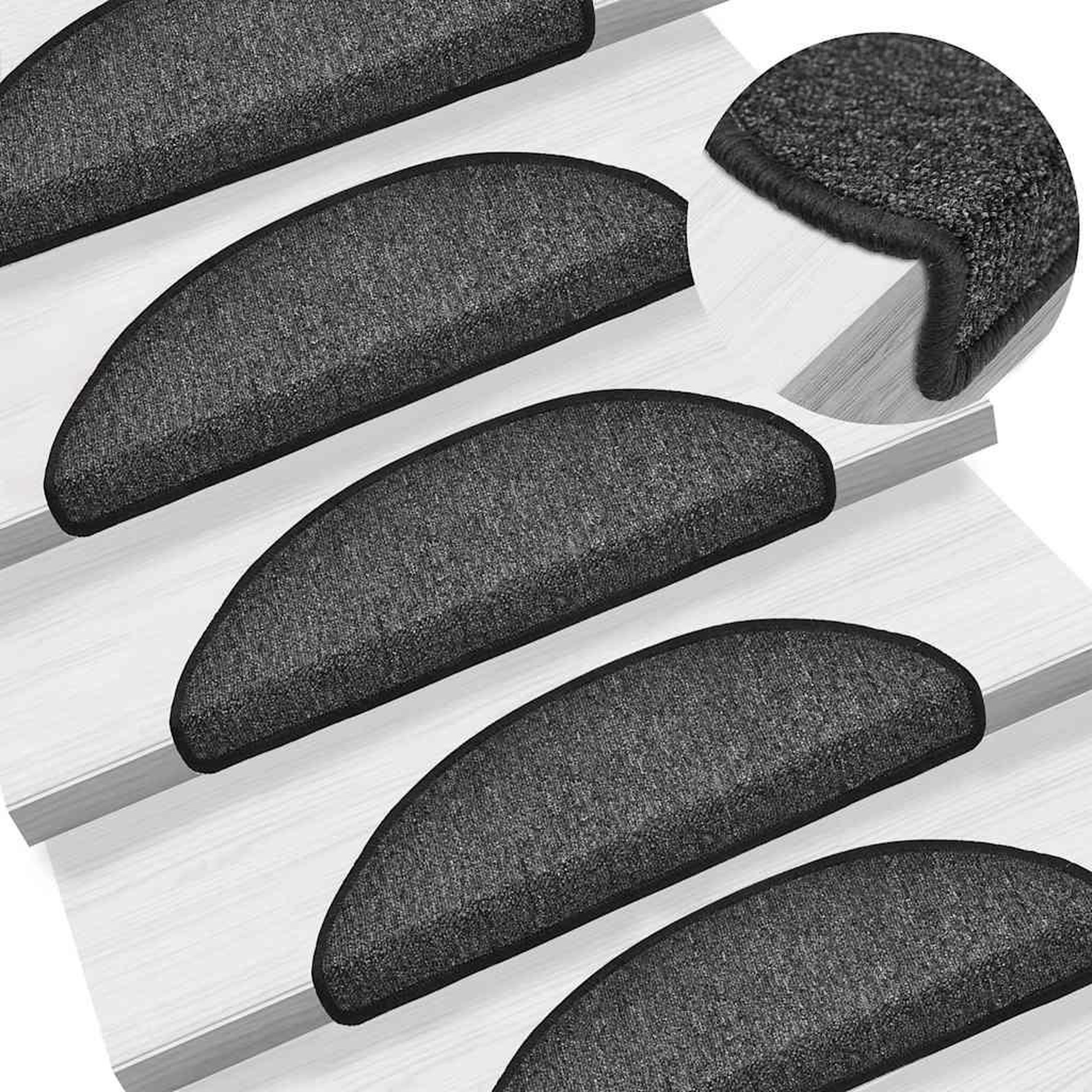 Voir la diapositive 5 : VIDAXL Tapis d'escalier 20 pcs anthracite 56x17x3 cm