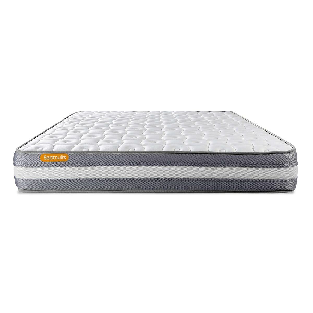 SEPTNUITS Matelas + double sommiers Memo Plus Mémoire de forme 3 zones