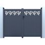 Voir la diapositive 1 : Habitat et Jardin Portail aluminium semi-ajouré à motif  Maya  - 300 x 180 cm - Gris