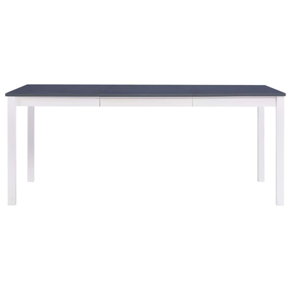 VIDAXL Table a manger Blanc et gris 180x90x73 cm Bois de pin