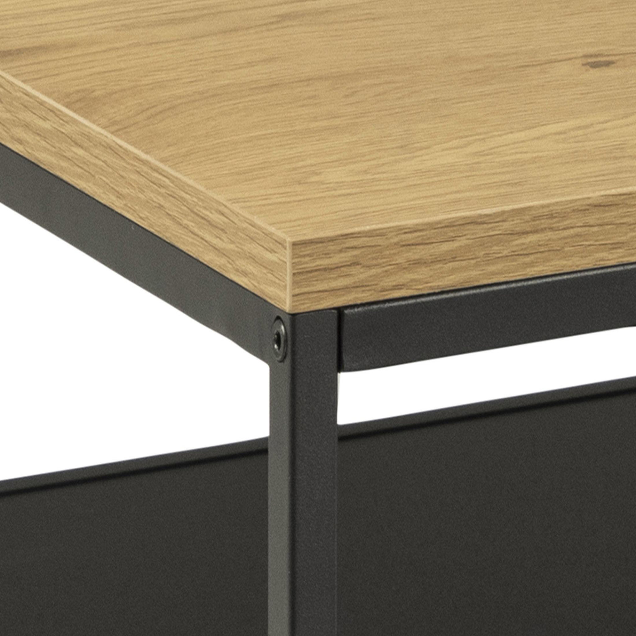 Voir la diapositive 3 : LISA DESIGN Salida - table basse - effet bois et métal noir - 120 cm