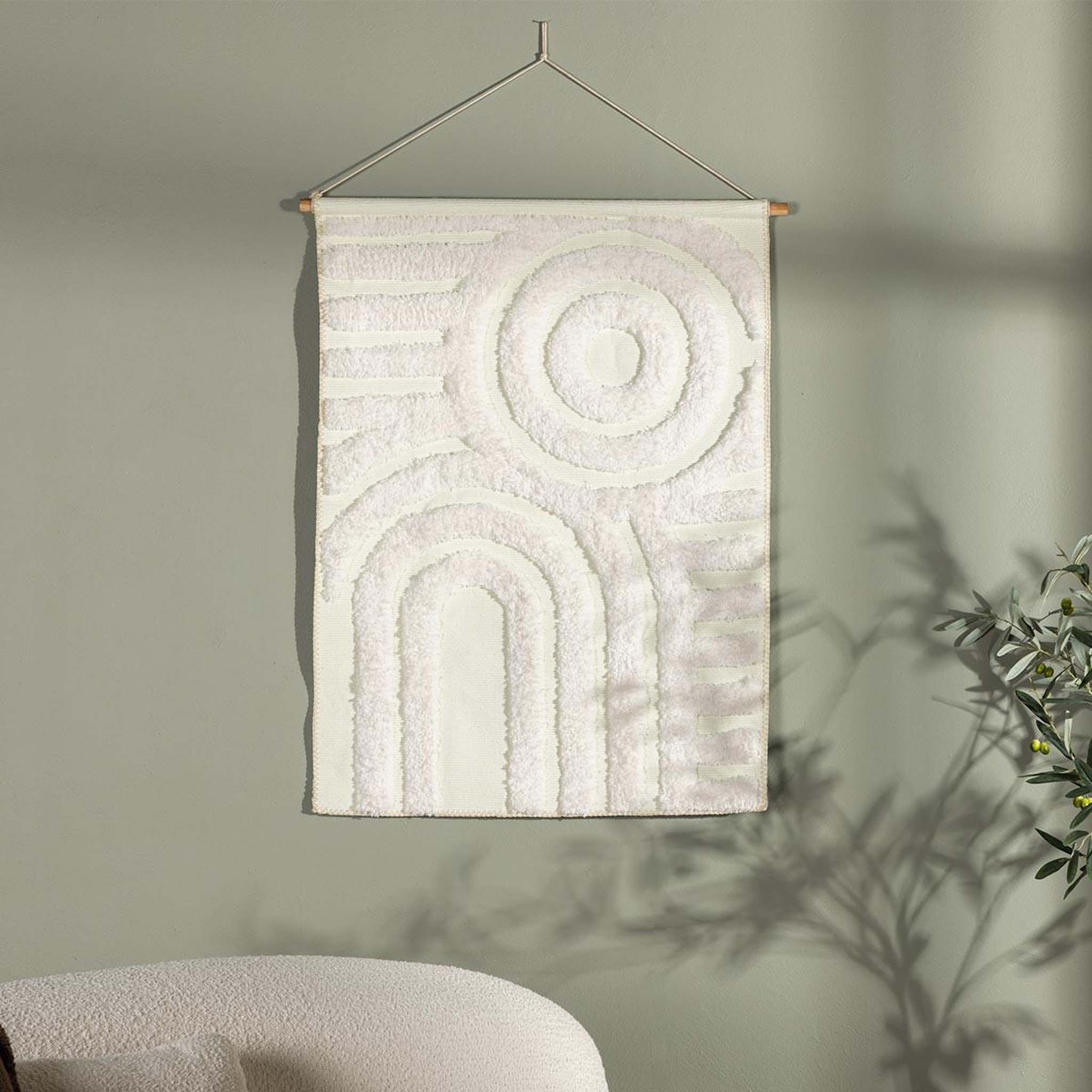 Voir la diapositive 4 : Paris Prix Toile tapis à suspendre  nikita  100cm blanc