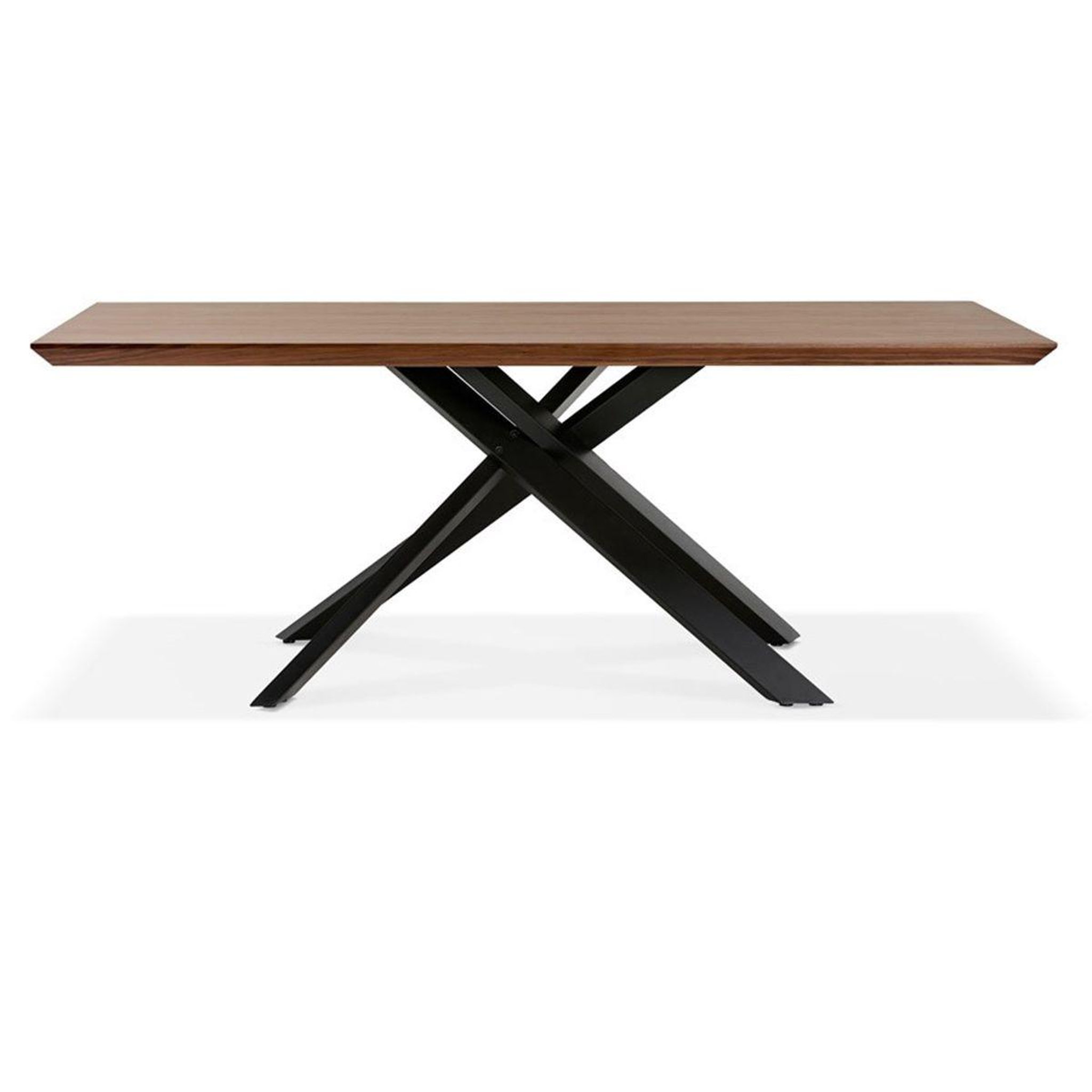 Voir la diapositive 2 : Paris Prix Table à manger en bois  laby  200cm noyer & noir