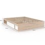 Voir la diapositive 4 : ID MARKET Cadre de lit double SALEM avec rangements et sommier 140 x 190 cm façon hêtre et blanc