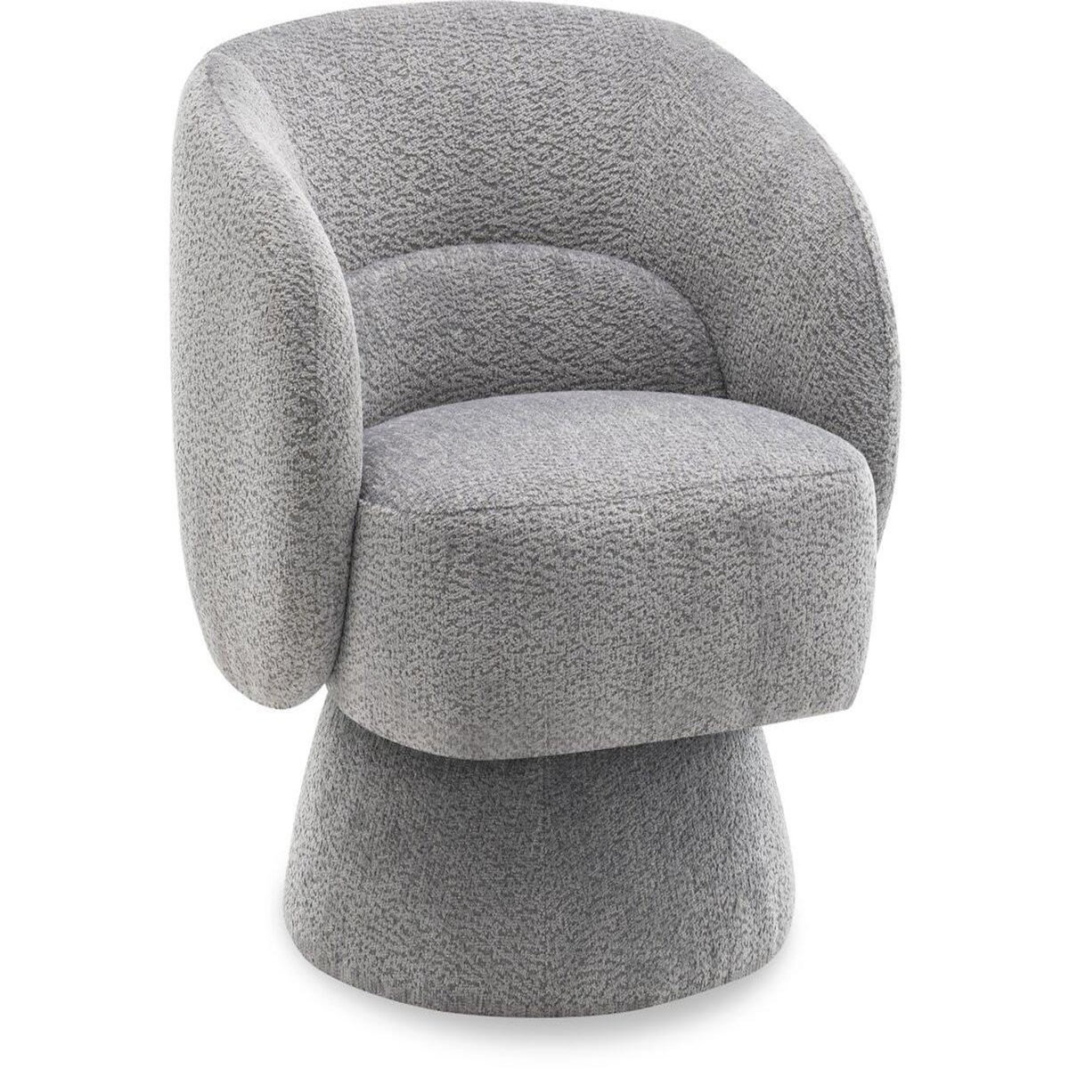 Habitat et Jardin Fauteuil pivotant en tissu bouclette  Franklin  - 74 x 75 x 75 cm - Gris