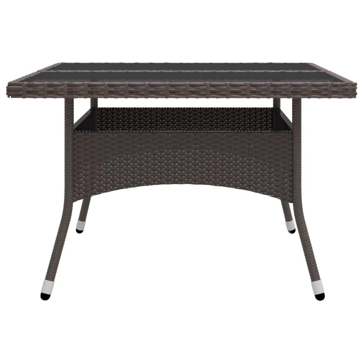 VIDAXL Ensemble a manger de jardin 9pcs Resine tressee et verre Marron