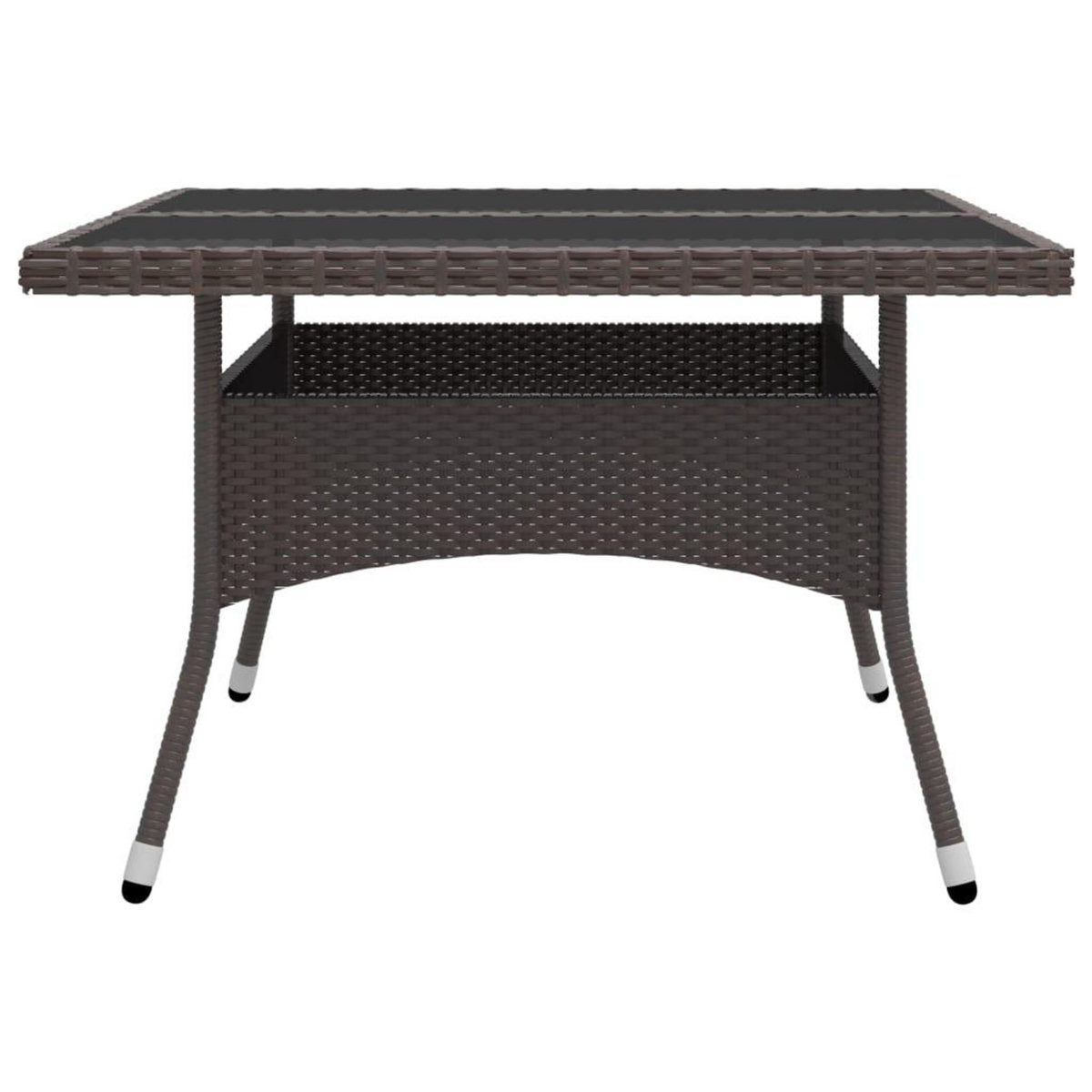 VIDAXL Ensemble a manger de jardin 9pcs Resine tressee et verre Marron