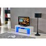 Voir la diapositive 2 : Habitat et Jardin Meuble TV LED  Borda  - 130 x 34 x 45 cm - Blanc laqué