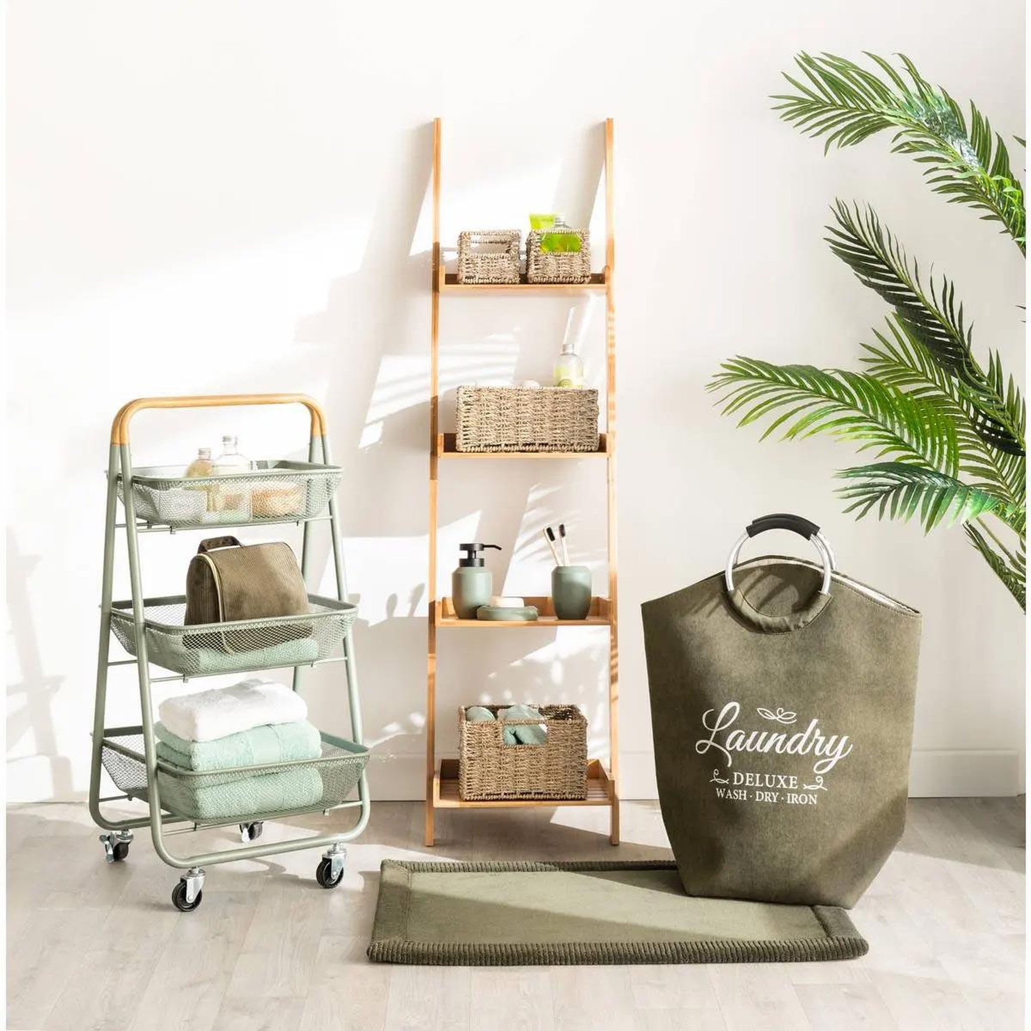 Voir la diapositive 3 : FIVE Lot de 4 paniers déco  seagrass  32cm naturel