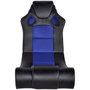 Voir la diapositive 2 : VIDAXL Fauteuil a bascule a enceinte Noir et bleu Similicuir