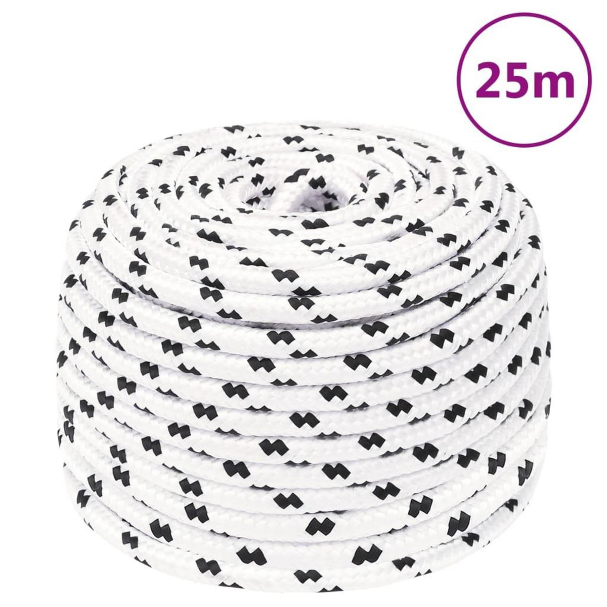 VIDAXL Corde de bateau tresse Blanc 6 mmx25 m Polyester