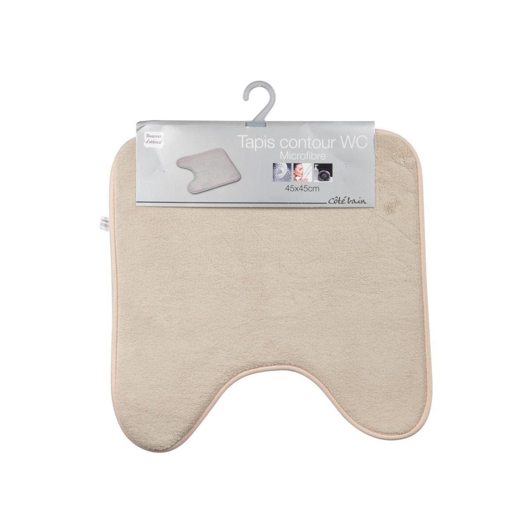 Voir la diapositive 2 : Douceur d'Intérieur Tapis contour wc  vitamine ii  45x45cm taupe