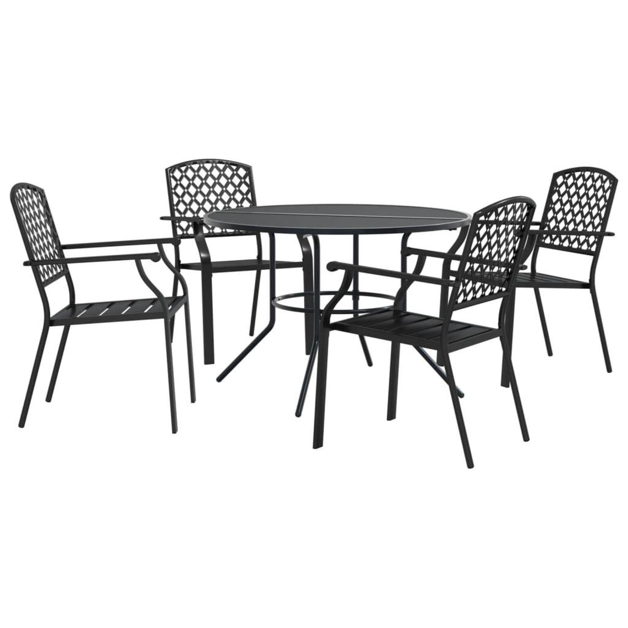 Voir la diapositive 2 : VIDAXL Ensemble de chaises de jardin empilables 5 pcs anthracite