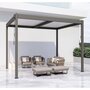 Voir la diapositive 2 : Habitat et Jardin Pergola bioclimatique avec led  Windsor premium  en aluminium 3 x 4 - Taupe