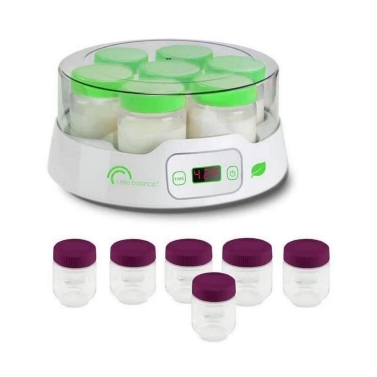 LITTLE BALANCE Yaourtière 7 pots + lot de 6 pots supplémentaires 12w - 8487