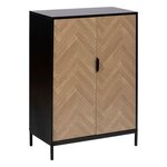 FIVE Buffet 2 portes en bois et métal CHEVRONS - Beige et noir