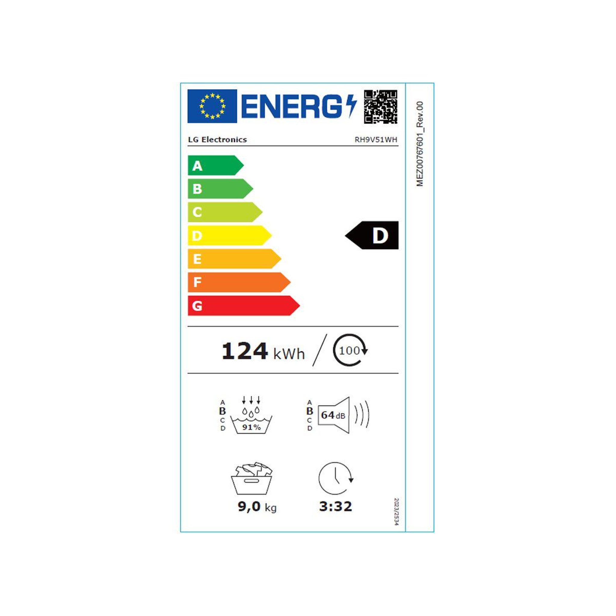 Voir la diapositive 6 : LG Sèche linge pompe à chaleur rh9v51wh