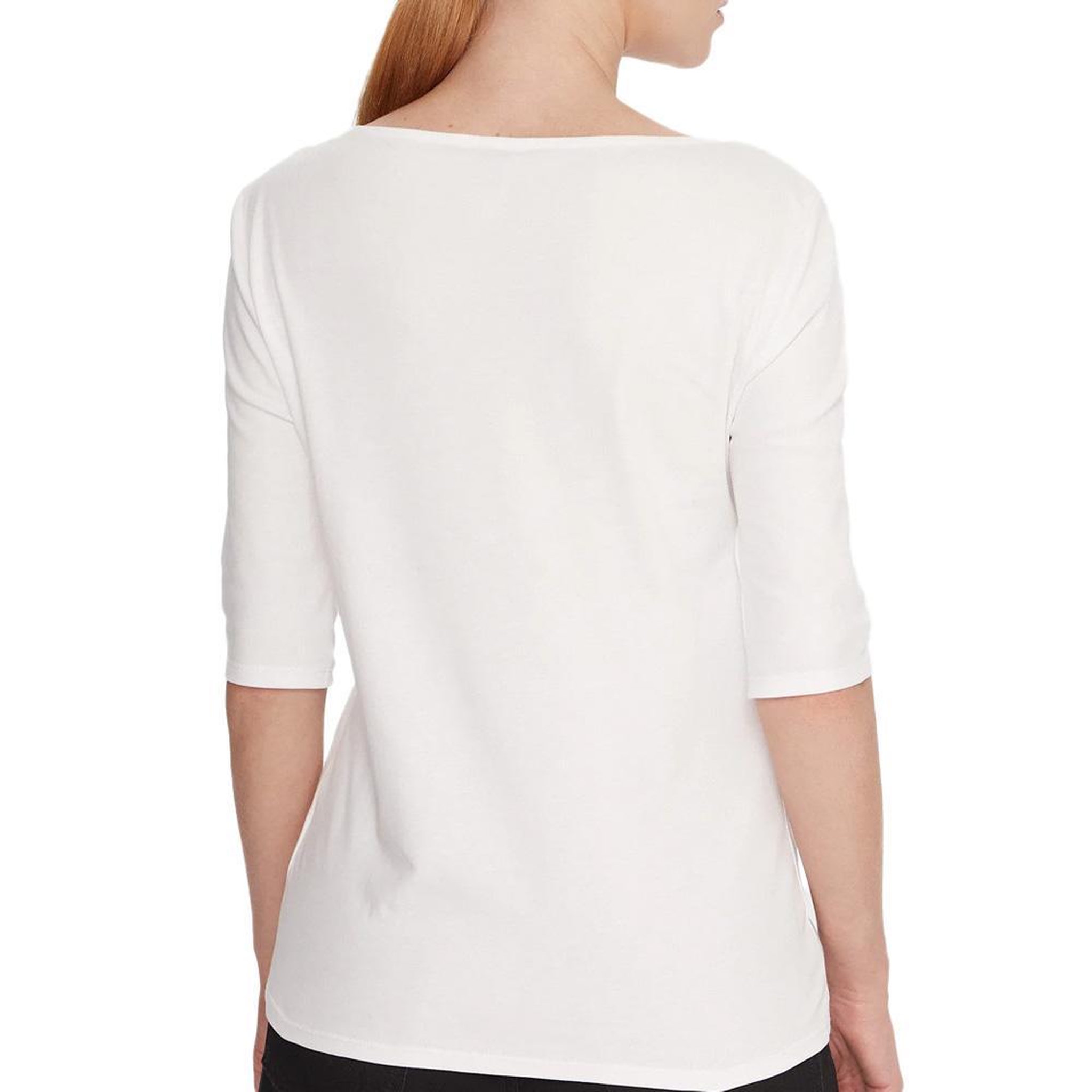 Voir la diapositive 2 : CALVIN KLEIN JEANS T-Shirt Blanc Femme Calvin Klein Jeans Half Supima Boat