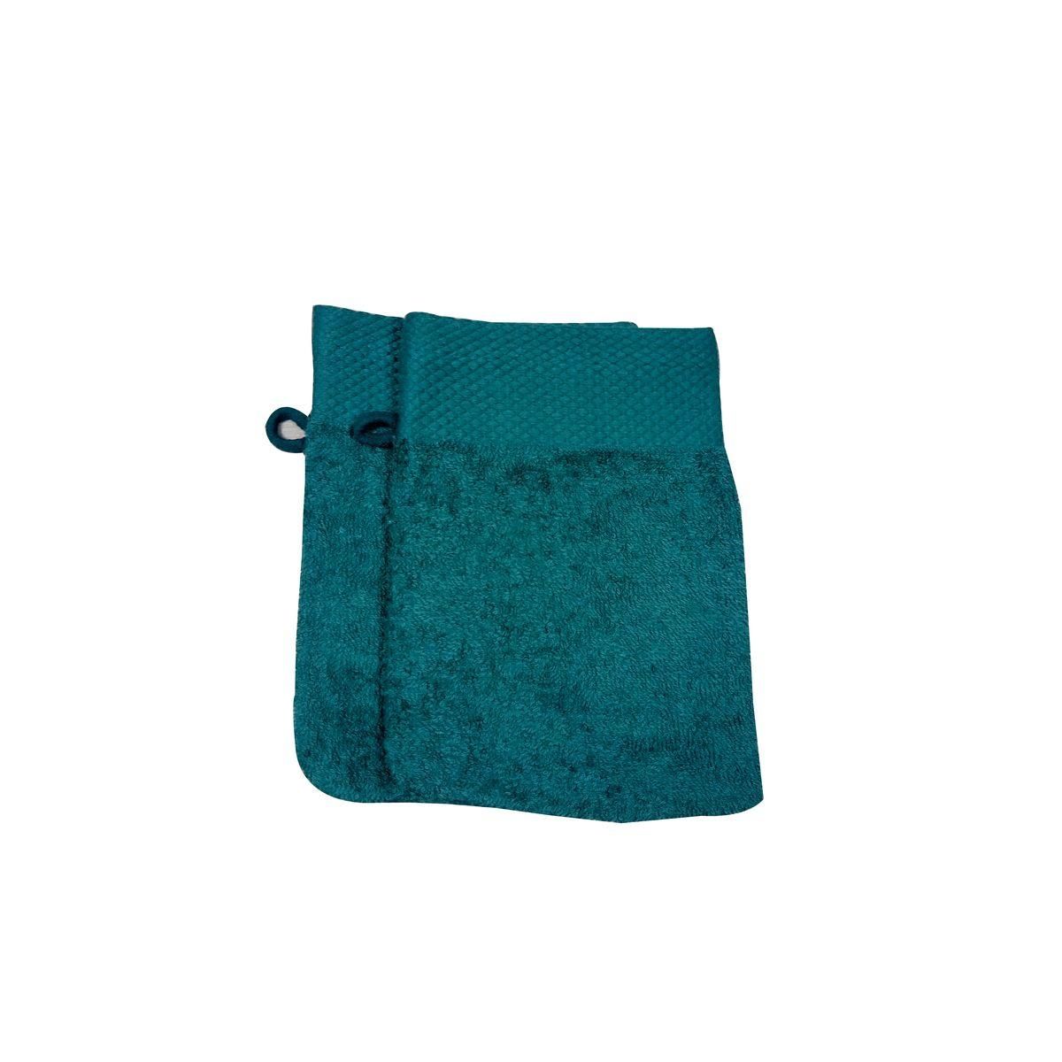 Lot de 2 gants de toilette uni en coton 450gsm
