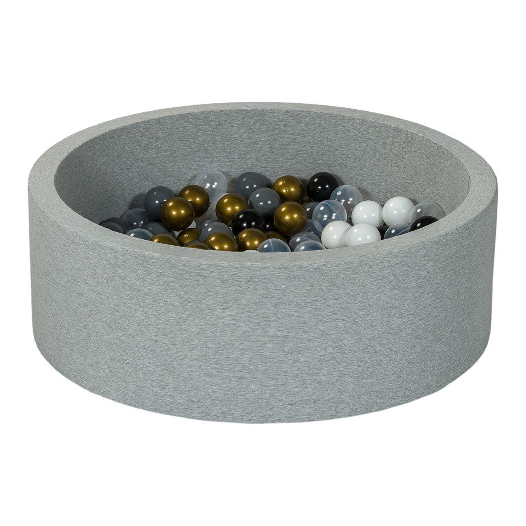 VELINDA Piscine à balles aire de jeu + 200 balles noir, blanc, transparent, or, gris