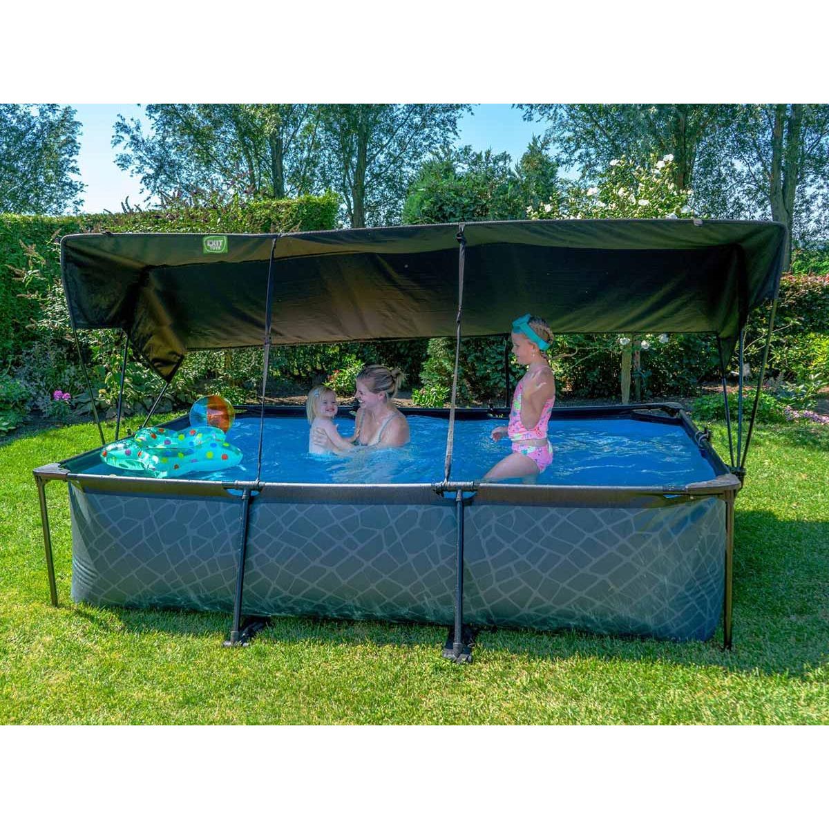 EXIT TOYS Voile d'ombrage pour piscine tubulaire rectangulaire 2,20 x 1,50 m - Exit Toys