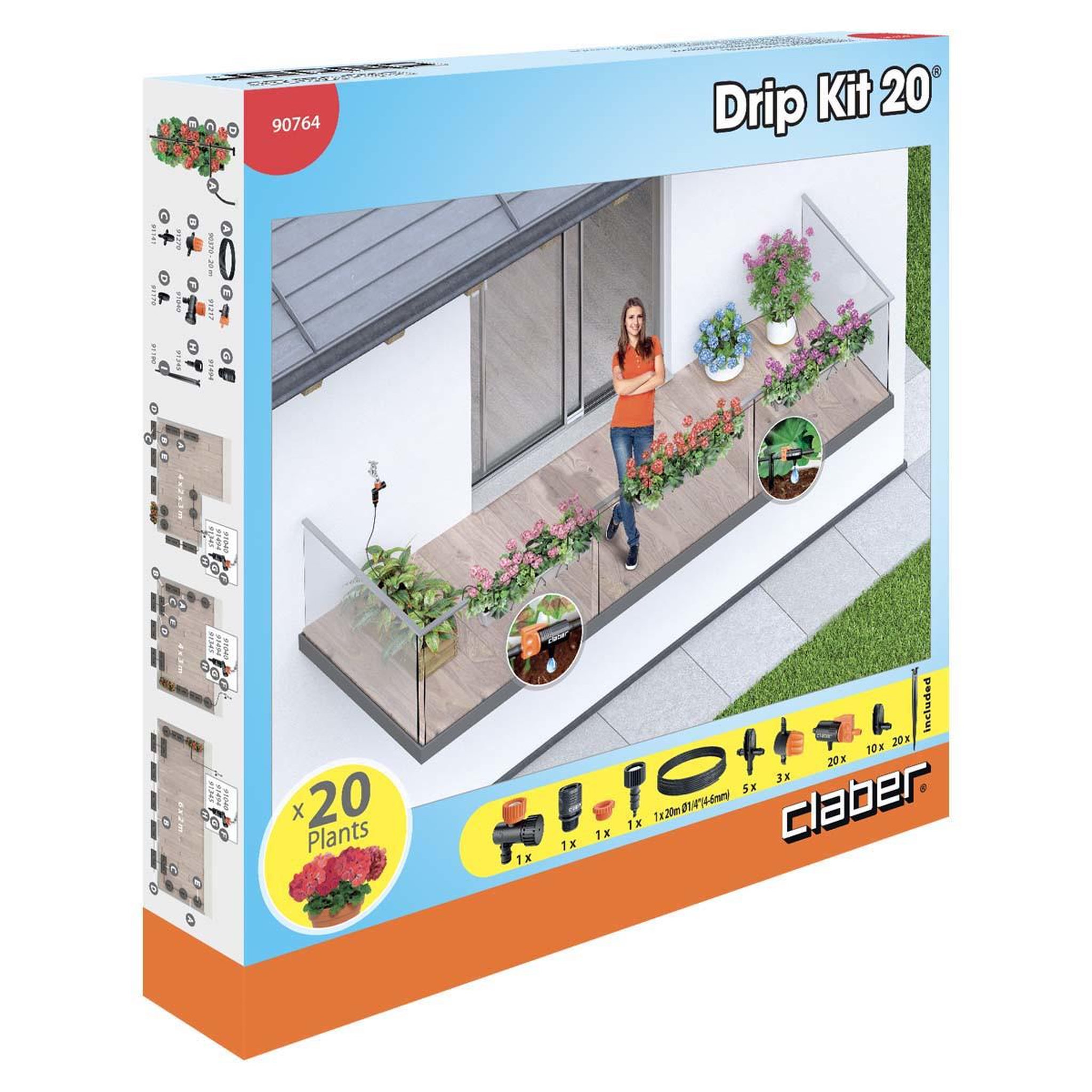 Voir la diapositive 6 : Claber Kit goutte à goutte 20 pots - 90764