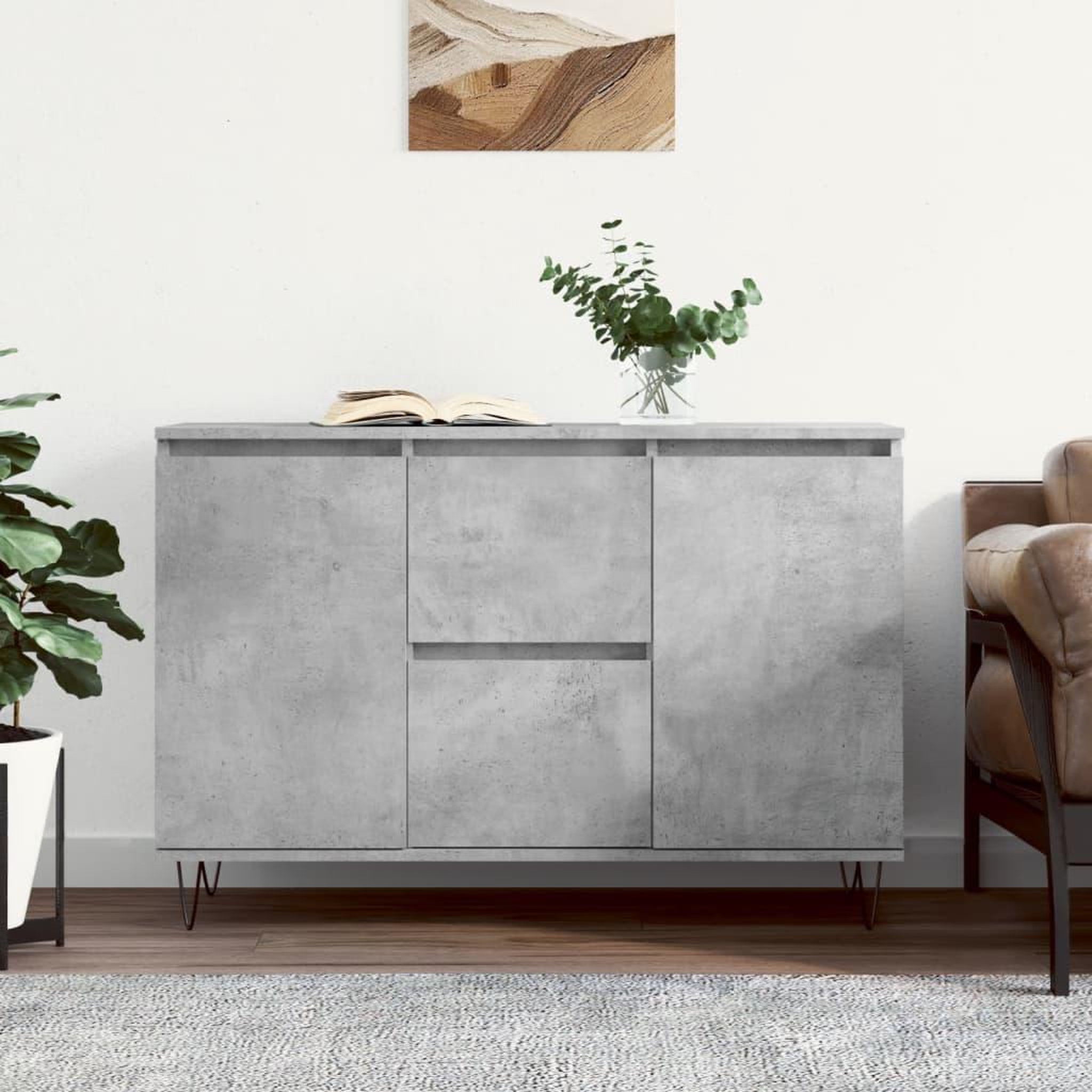 VIDAXL Buffet gris beton 104x35x70 cm bois d'ingenierie