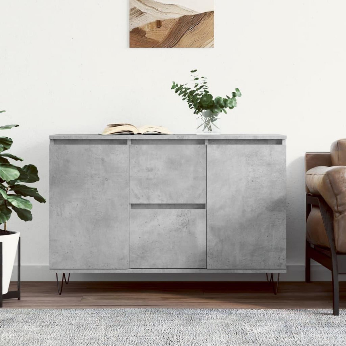 VIDAXL Buffet gris beton 104x35x70 cm bois d'ingenierie