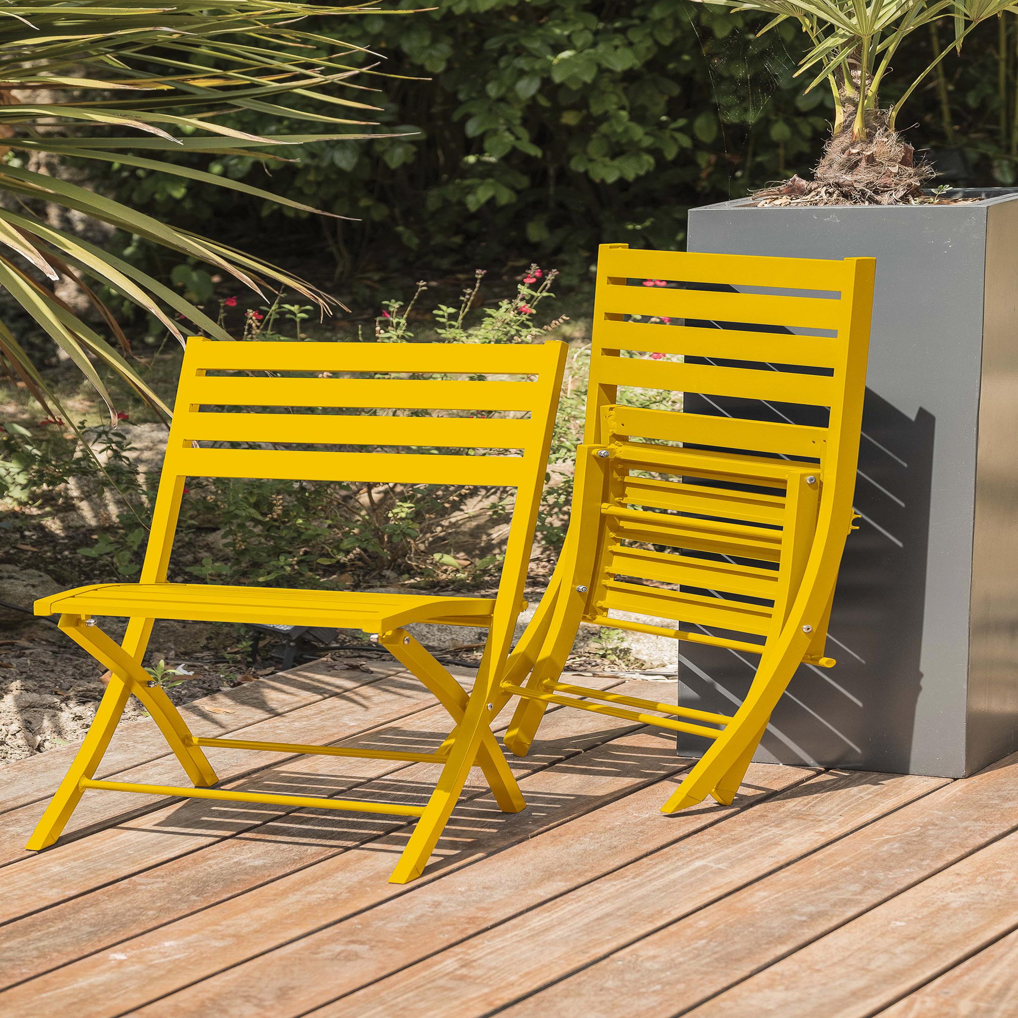 Voir la diapositive 3 : DCB GARDEN Ensemble repas de jardin rond en aluminium (4 places)