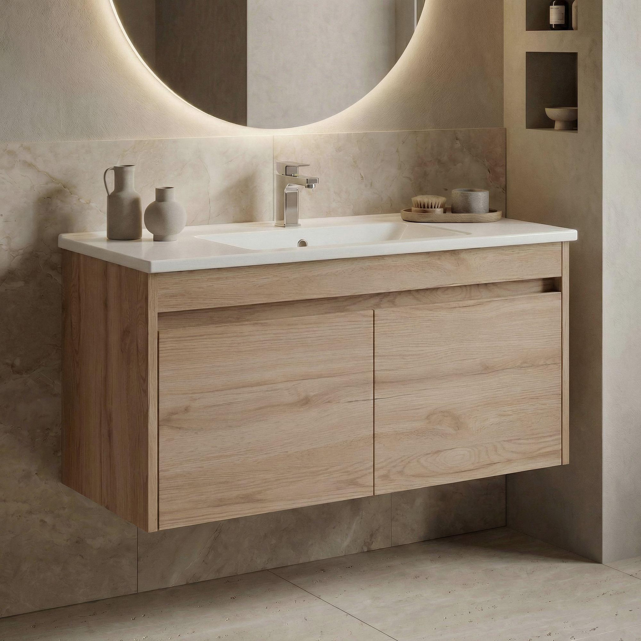 Voir la diapositive 2 : Habitat et Jardin Meuble vasque  side 100 v3  - 100 x 45 x 52 cm - oak