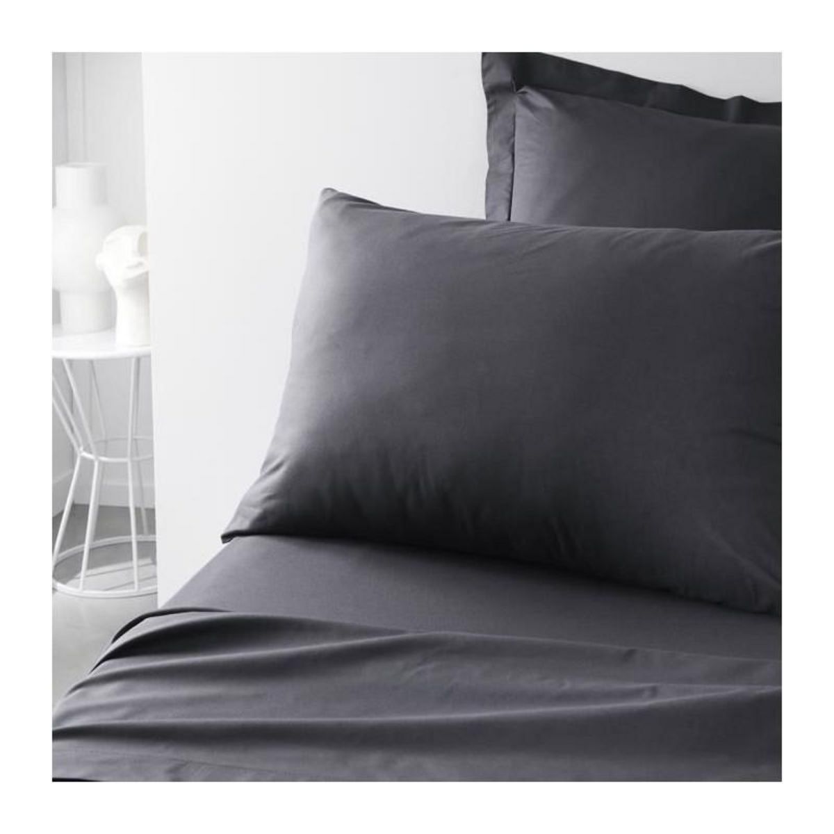 Today Taie d'oreiller TODAY Essential - 50 x 70+5 cm - 100% Coton uni - Fusain