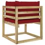 Voir la diapositive 5 : VIDAXL Canape d'angle de jardin avec coussins Bois impregne de vert