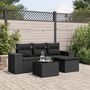 Voir la diapositive 1 : VIDAXL Salon de jardin 5 pcs avec coussins noir resine tressee
