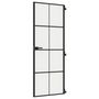 Voir la diapositive 2 : VIDAXL Porte interieure mince noir 76x201,5 cm verre trempe aluminium